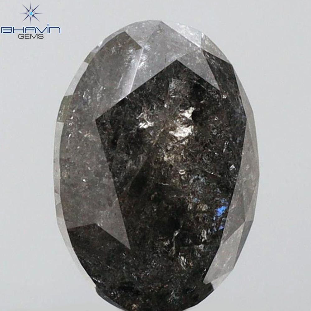 1.53 CT Oval Shape Natural Diamond Salt And Papper Color I3 Clarity (7.91 MM)