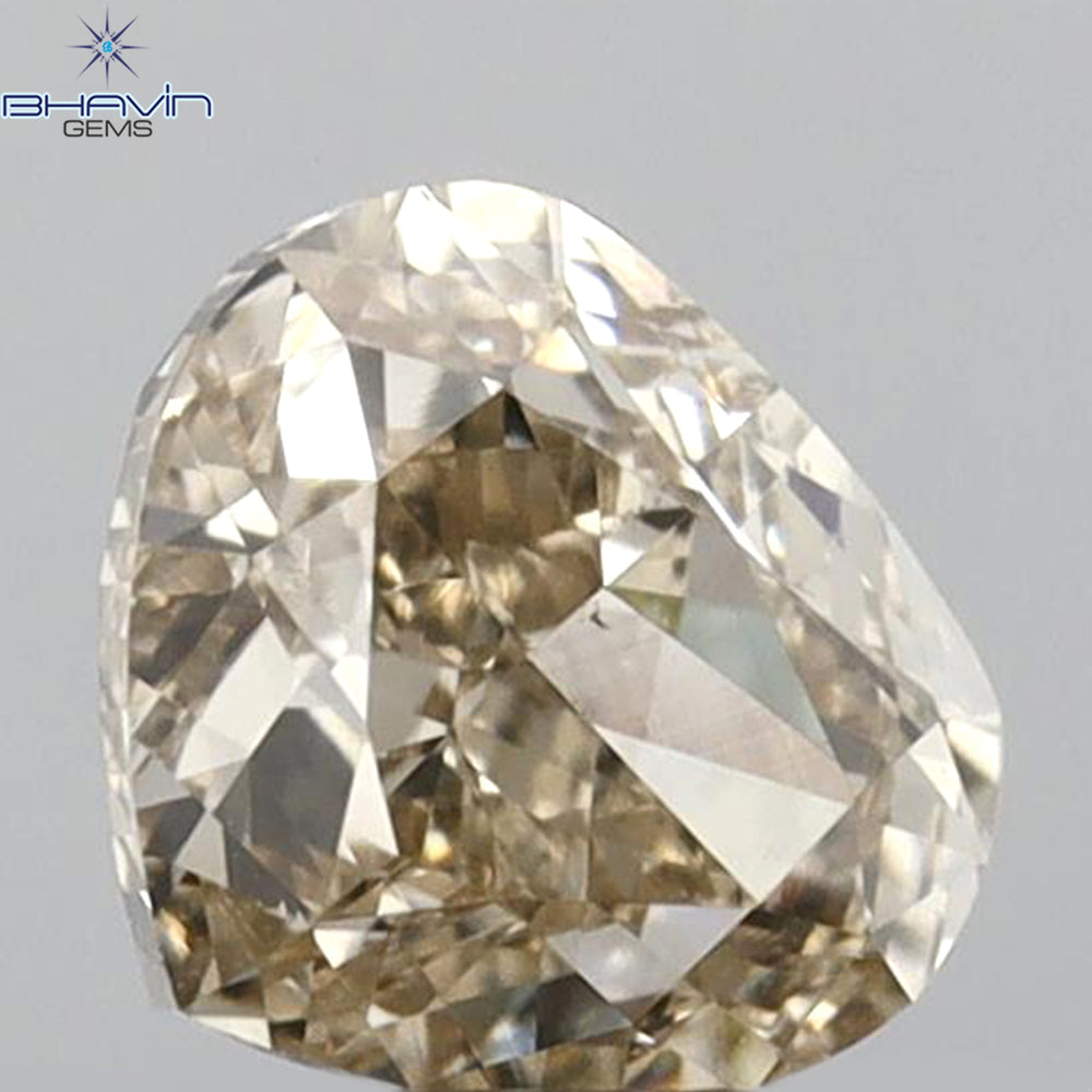 0.81 CT Heart Shape Natural Diamond Brown Color VS1 Clarity (4.94 MM)
