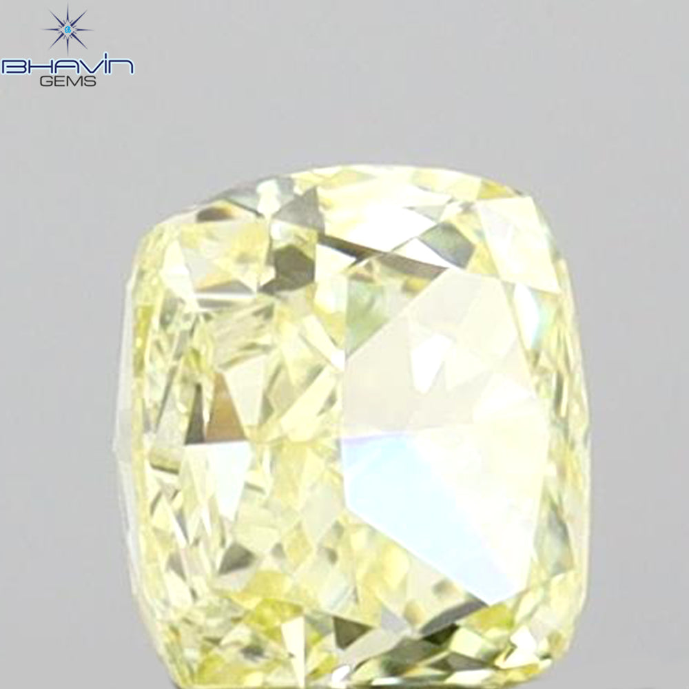 0.31 CT Cushion Shape Natural Diamond Yellow Color VS1 Clarity (3.95 MM)