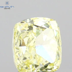 0.31 CT Cushion Shape Natural Diamond Yellow Color VS1 Clarity (3.95 MM)