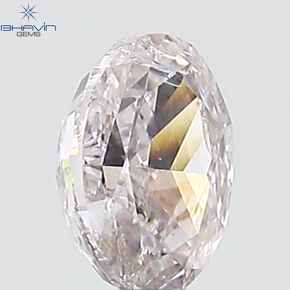 GIA Certified 0.41 CT Oval Shape Natural Diamond Pink Color I2 Clarity (5.10 MM)