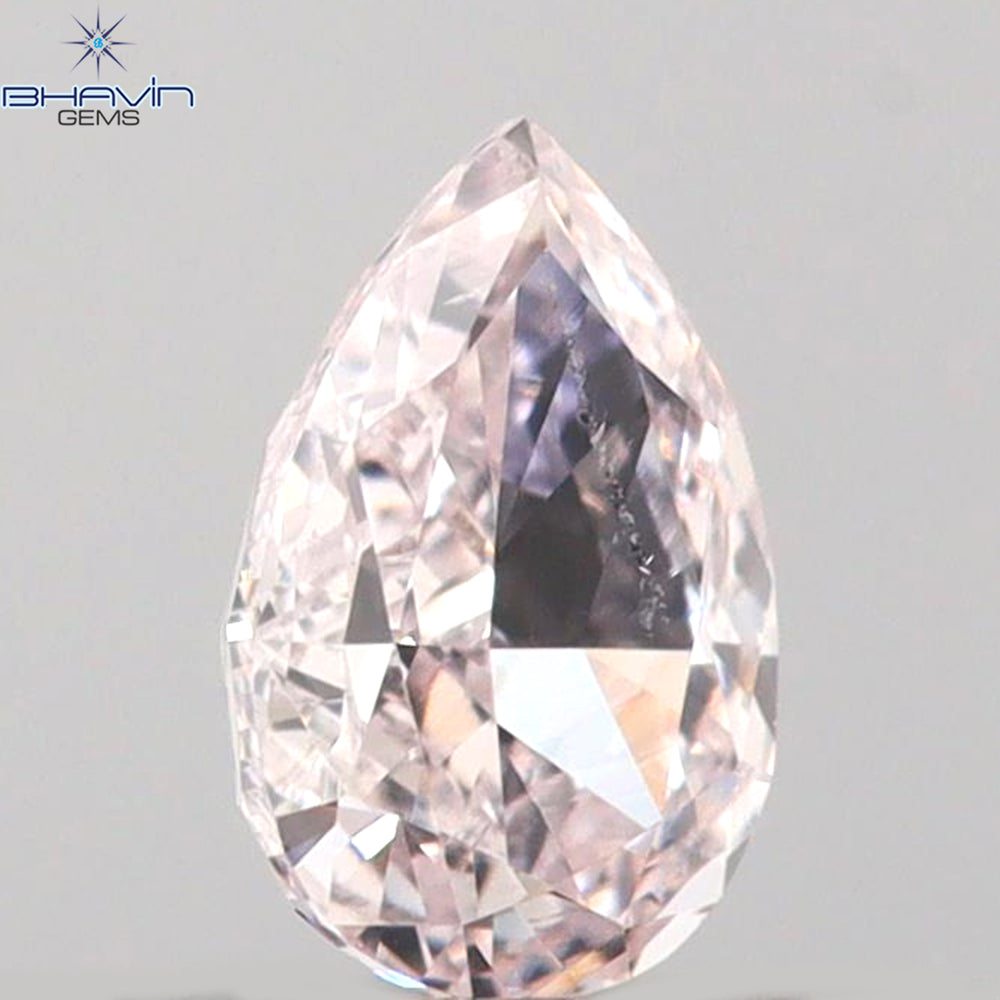 0.23 CT Pear Shape Natural Diamond Pink Color SI2 Clarity (4.80 MM)