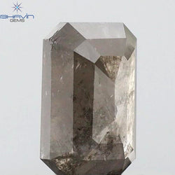0.68 CT Emerald Shape Natural Diamond Salt And Pepper Color I3 Clarity (5.72 MM)