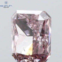 0.11 CT Radiant Shape Natural Diamond Pink Color SI1 Clarity (2.90 MM)