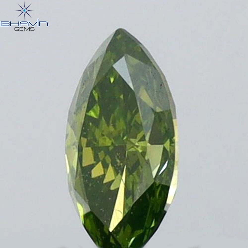 0.19 CT Marquise Shape Natural Diamond Green Color VS1 Clarity (5.04 MM)