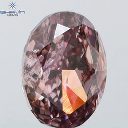 0.29 CT Oval Shape Natural Diamond Pink Color SI2 Clarity (4.52 MM)
