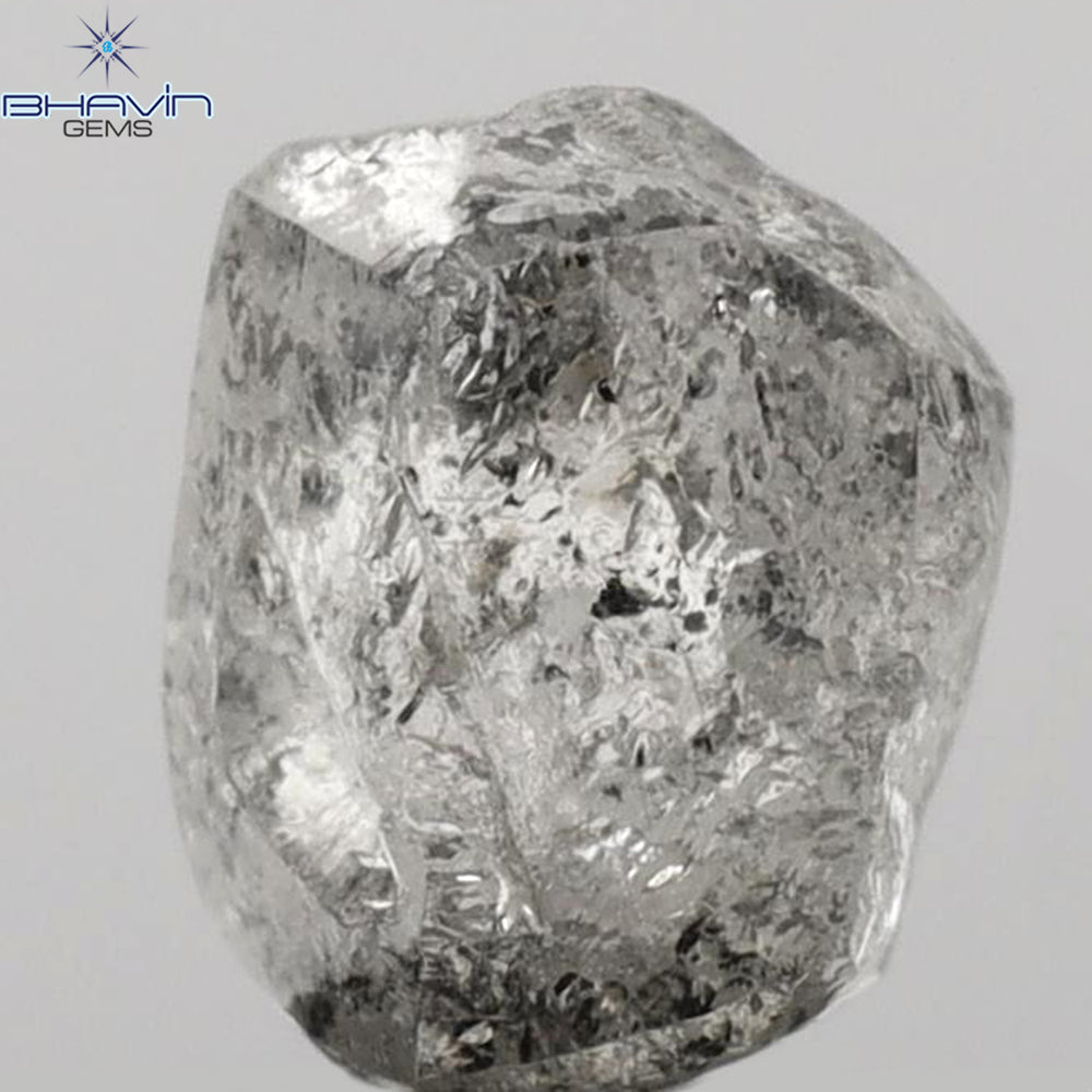 1.52 CT Rough Shape Natural Diamond Salt And Pepper Color (4.87 MM)
