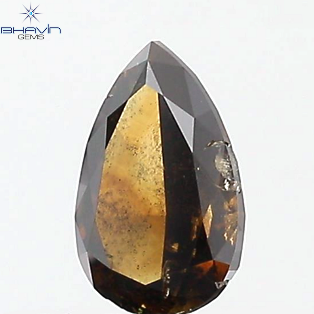 0.53 CT Pear Shape Natural Diamond Brown Color I1 Clarity (6.53 MM)