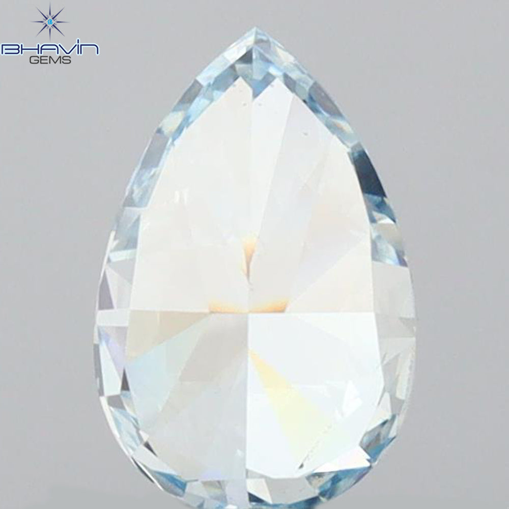 0.69 CT Pear Shape Natural Diamond Blue Color VS1 Clarity (7.03 MM)