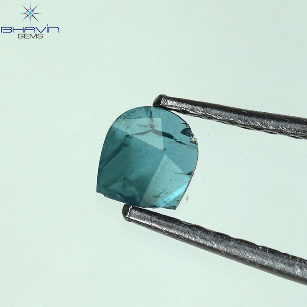 0.11 CT Slice Shape Natural Diamond Blue Color I3 Clarity (3.73 MM)