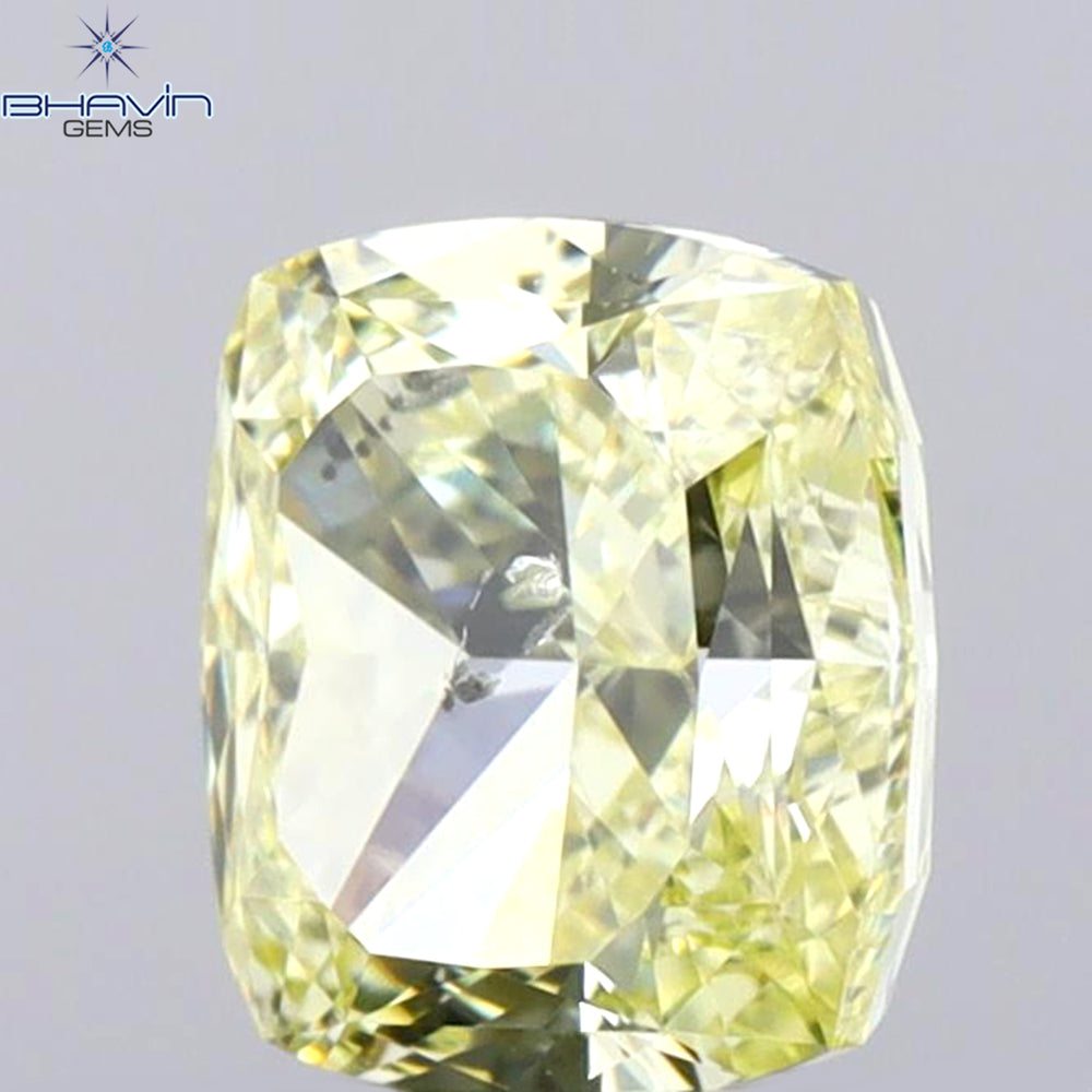 1.02 CT Cushion Shape Natural Diamond Yellow Color SI2 Clarity (5.90 MM)