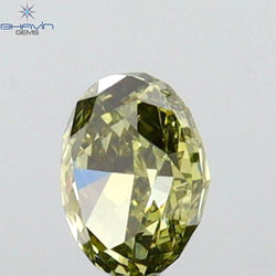 0.18 CT Oval Shape Natural Diamond Green (CHAMELEON) Color VS2 Clarity (3.88 MM)