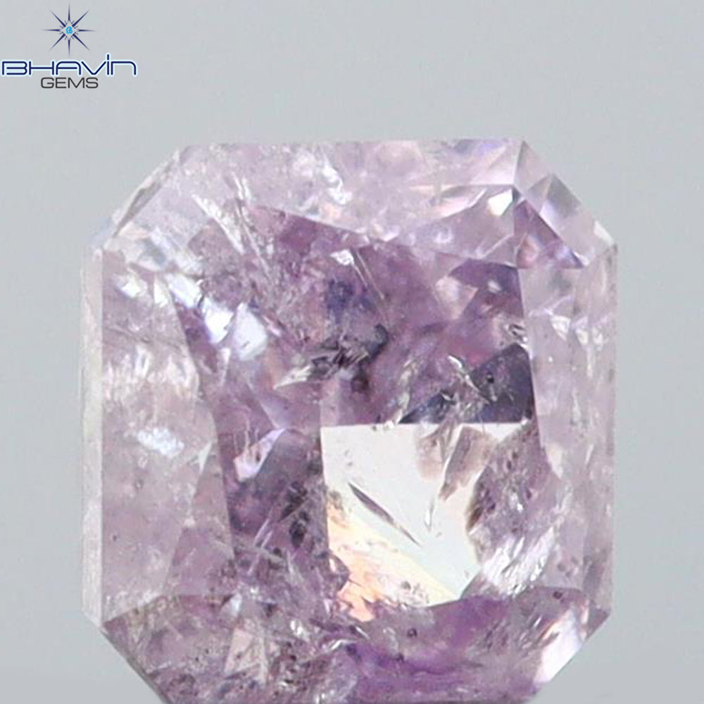 0.31 CT Radiant Shape Natural Diamond Pink Color I3 Clarity (3.66 MM)