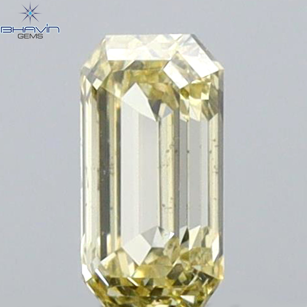0.32 CT Emerald Shape Natural Diamond Yellow Color VS2 Clarity (5.00 MM)