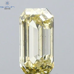 0.32 CT Emerald Shape Natural Diamond Yellow Color VS2 Clarity (5.00 MM)
