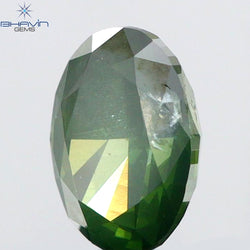 0.41 CT Oval Shape Natural Diamond Green Color I1 Clarity (5.19 MM)