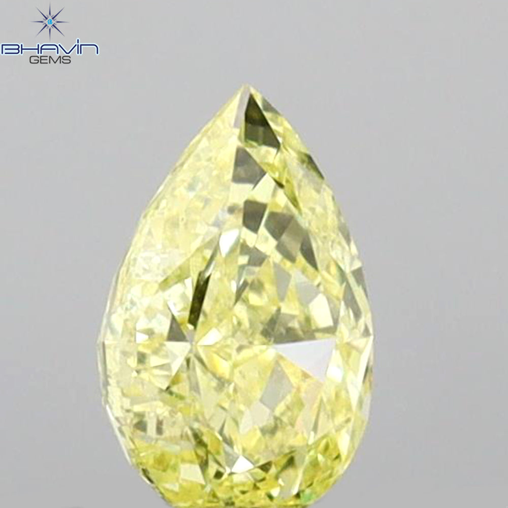 0.30 CT Pear Shape Natural Diamond Yellow Color SI1 Clarity (5.32 MM)