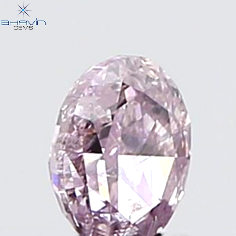 GIA Certified 0.27 CT Oval Shape Natural Diamond Purplish Pink Color I3 Clarity (4.34 MM)
