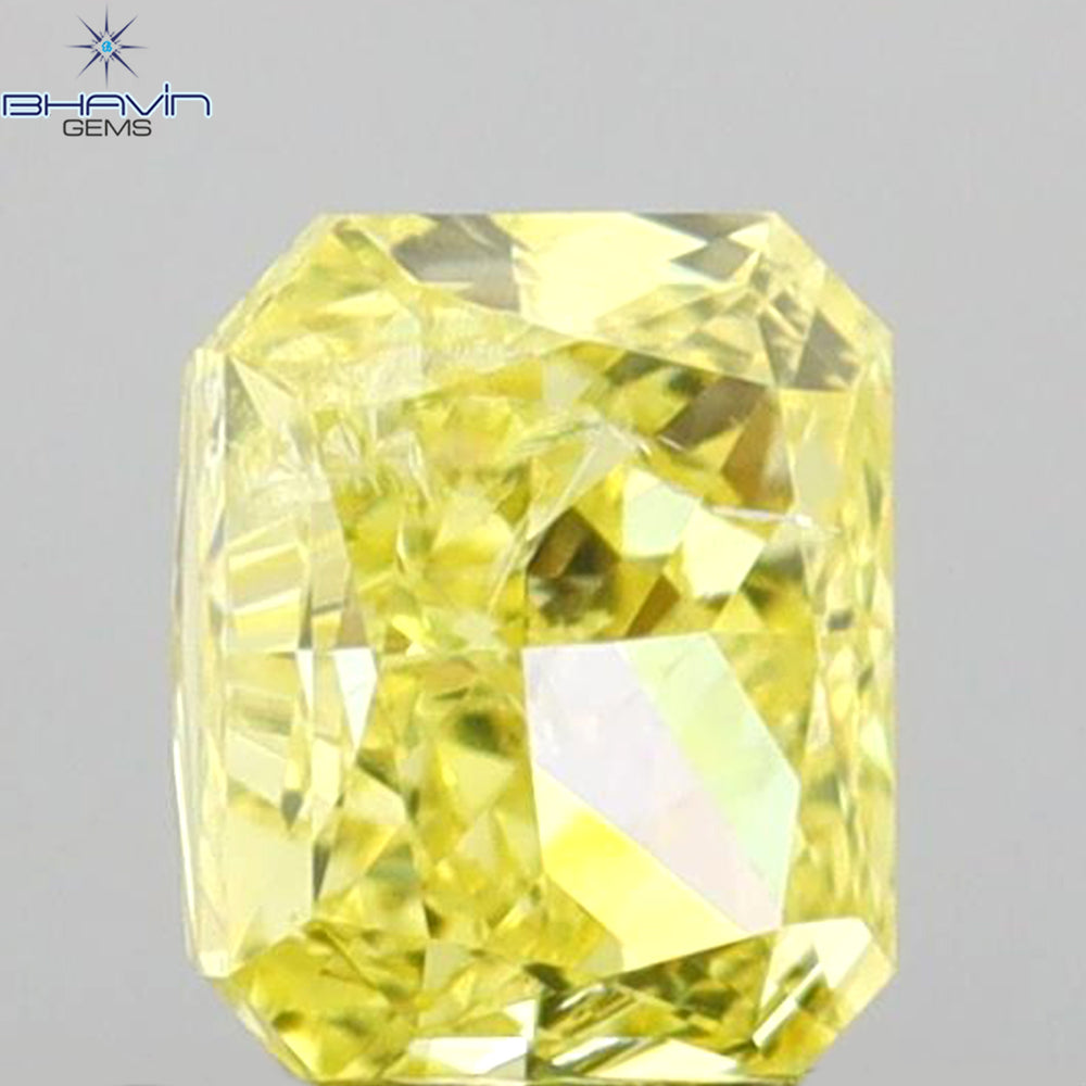 0.54 CT Radiant Shape Natural Diamond Yellow Color I1 Clarity (4.80 MM)