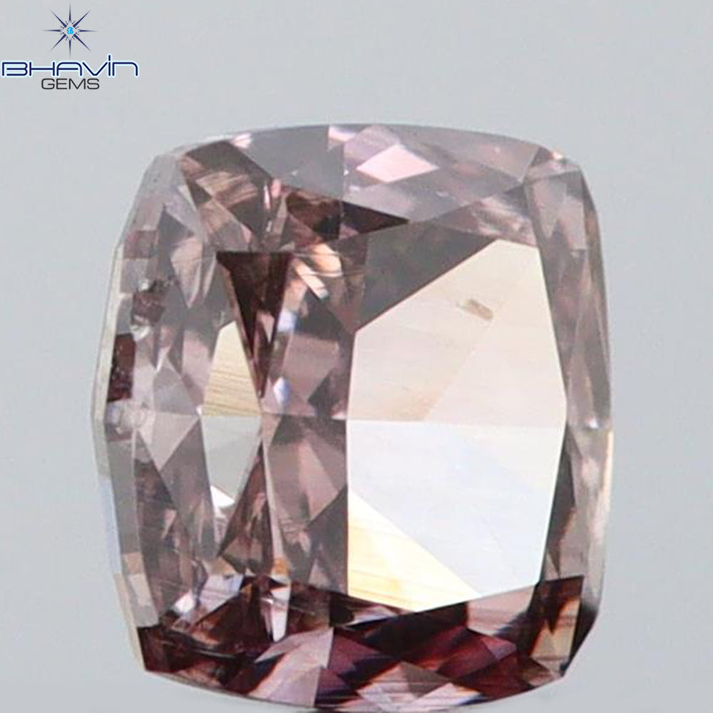 0.24 CT Cushion Shape Natural Diamond Brown Pink Color VS2 Clarity (3.56 MM)