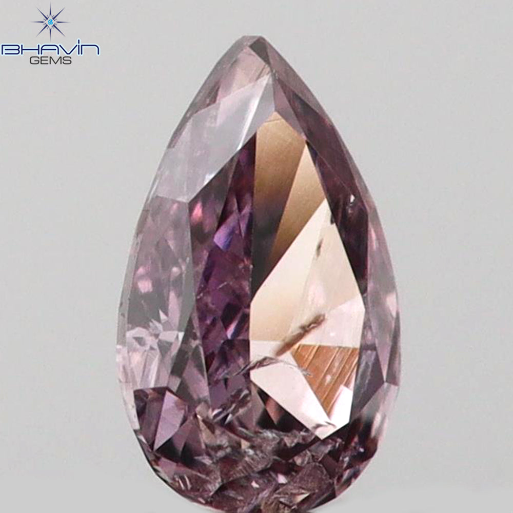 0.08 CT Pear Shape Natural Diamond Pink Color SI2 Clarity (3.73 MM)