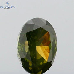 0.21 CT Oval Shape Natural Diamond Green Color SI2 Clarity (4.19 MM)