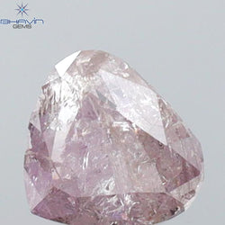 0.58 CT Heart Shape Natural Diamond Pink Color I3 Clarity (5.00 MM)