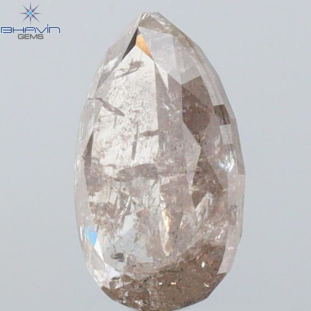 0.39 CT ペアシェイプ ナチュラル ルース ダイヤモンド ソルト アンド ペッパー カラー I3 クラリティ (5.27 MM)
