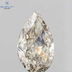 0.70 CT Pear Shape Natural Diamond Brown Color I1 Clarity (7.72 MM)