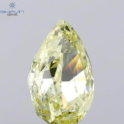 1.01 CT Pear Shape Natural Diamond Yellow Color I1 Clarity (7.61 MM)