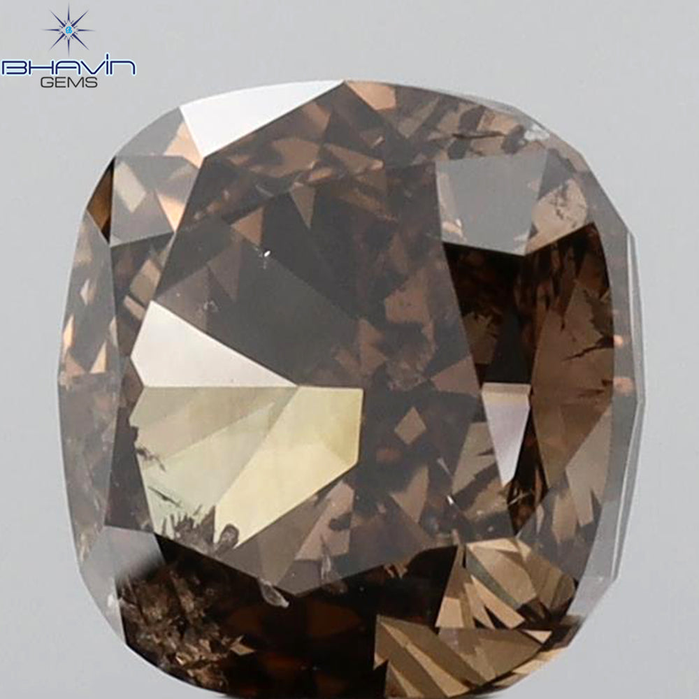 1.44 CT Cushion Shape Natural Diamond Brown Pink Color SI2 Clarity (6.33 MM)
