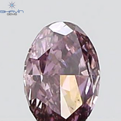 GIA Certified 0.25 CT Oval Shape Natural Diamond Brownish Purple-Pink Color I2 Clarity (4.67 MM)