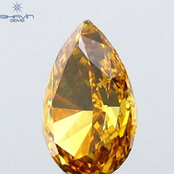 0.23 CT Pear Shape Natural Diamond Orange Color VS2 Clarity (4.82 MM)