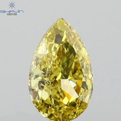 0.14 CT Pear Shape Natural Diamond Yellow Color VS1 Clarity (4.13 MM)