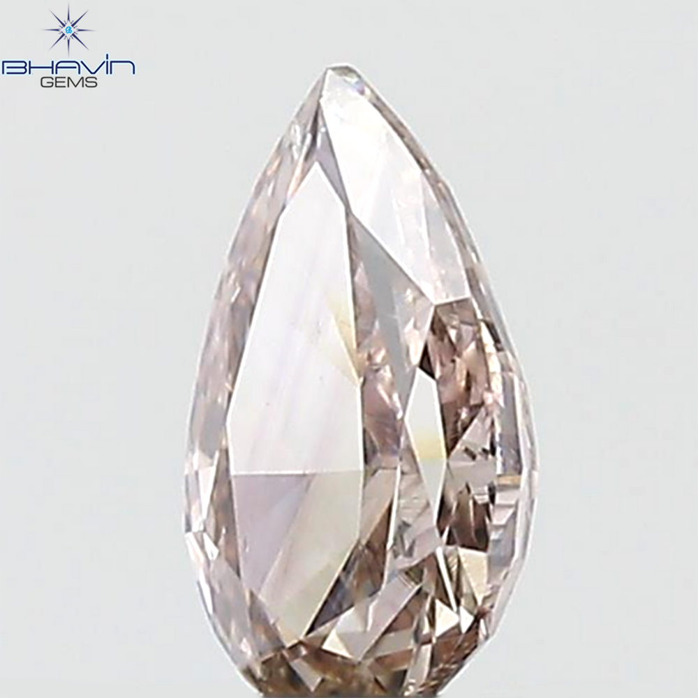 GIA Certified 0.40 CT Pear Diamond Pink Brown Color Natural Loose Diamond (6.36 MM)