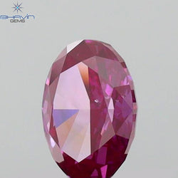 0.39 CT Oval Shape Natural Diamond Enhanced Pink Color VS2 Clarity (5.26 MM)