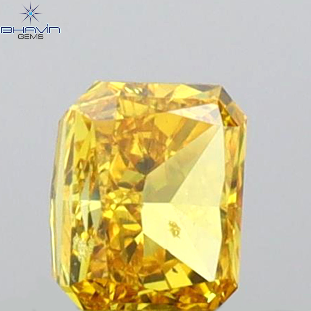 GIA Certified 0.25 CT Radiant Diamond Orange-Yellow Color Natural Diamond SI2 Clarity (3.66 MM)