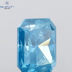0.38 CT Radiant Diamond Blue Color Natural Diamond Clarity SI1 (4.50 MM)