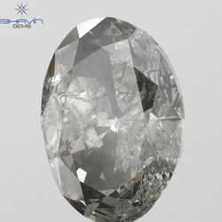 0.99 CT Oval Shape Natural Diamond Grey Color I2 Clarity (7.52 MM)