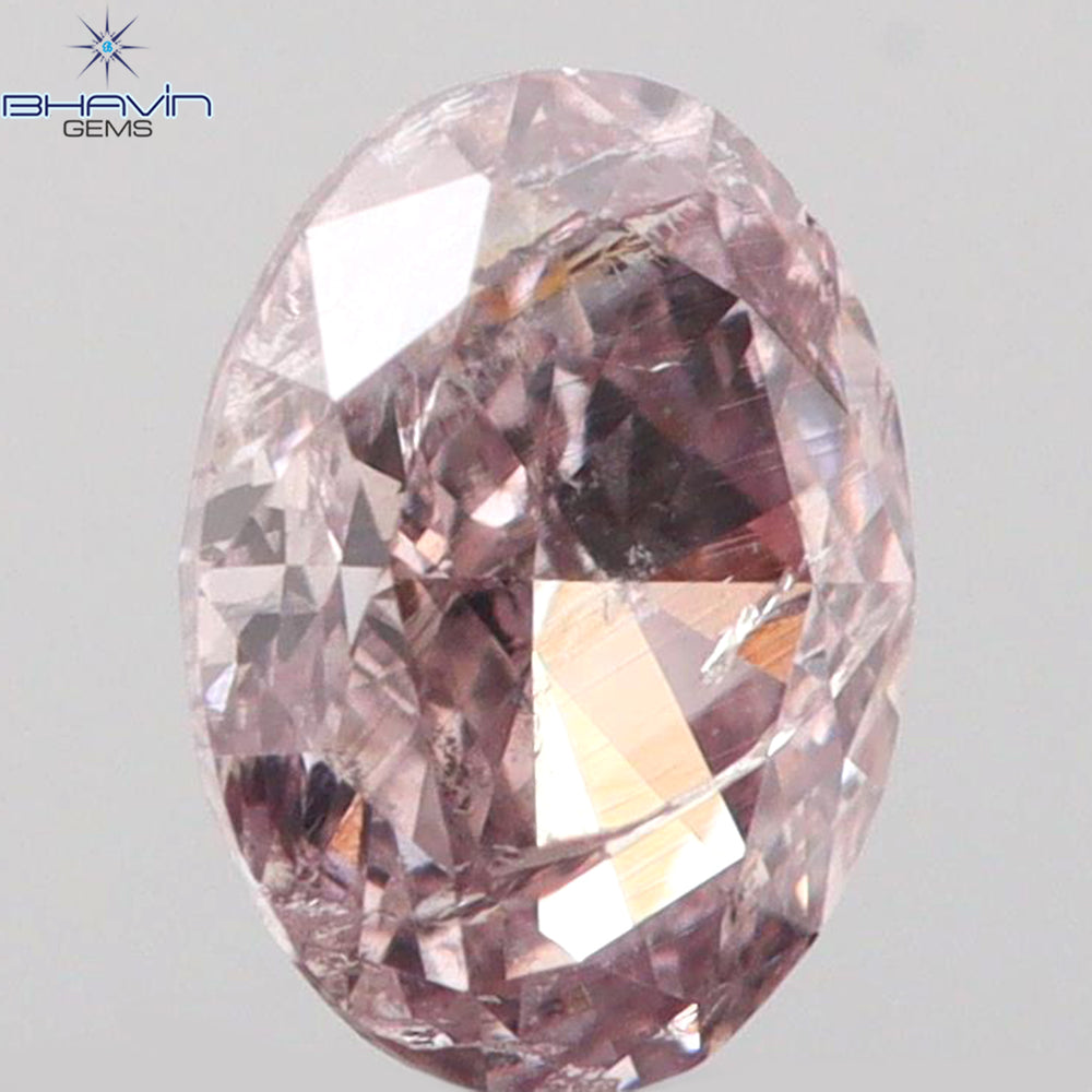 0.31 CT Oval Shape Natural Diamond Pink Color I1 Clarity (4.55 MM)