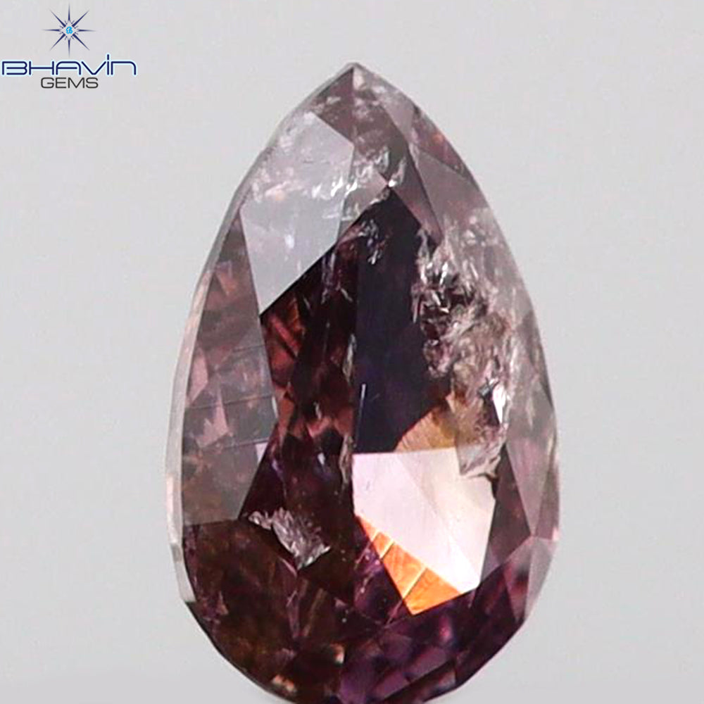 0.10 CT Pear Shape Natural Diamond Pink Color I1 Clarity (3.80 MM)