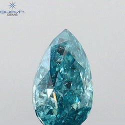 0.21 CT Pear Shape Natural Diamond Greenish Blue Color SI2 Clarity (4.72 MM)