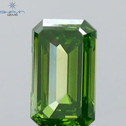 0.14 CT Emerald Shape Natural Diamond Green Color VS1 Clarity (3.70 MM)