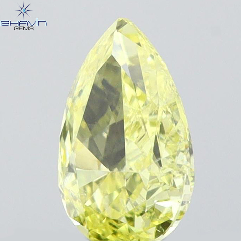 0.31 CT Pear Shape Natural Diamond Yellow Color VS2 Clarity (5.37 MM)