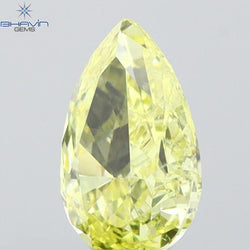 0.31 CT Pear Shape Natural Diamond Yellow Color VS2 Clarity (5.37 MM)