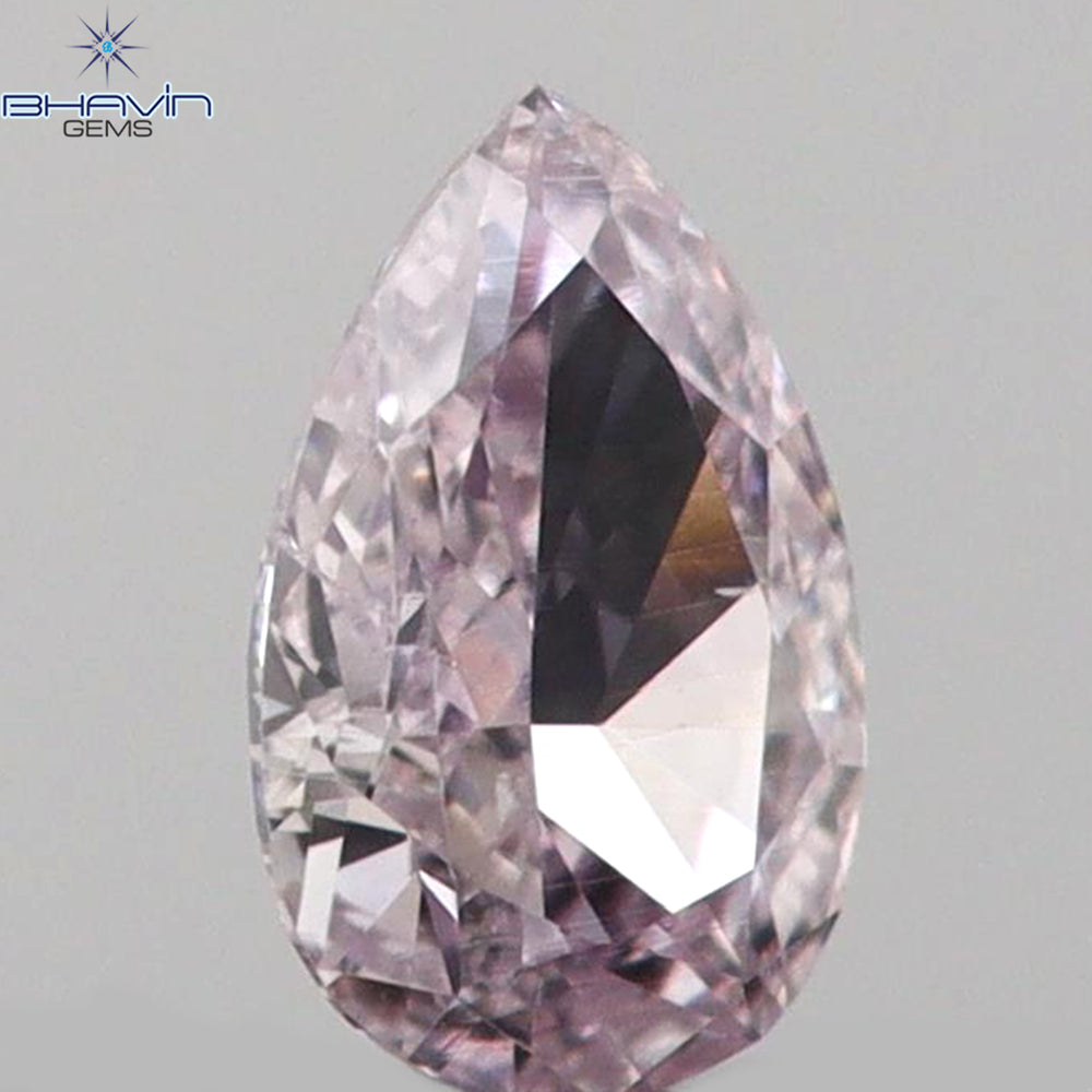 0.07 CT Pear Shape Natural Diamond Pink Color SI1 Clarity (3.50 MM)