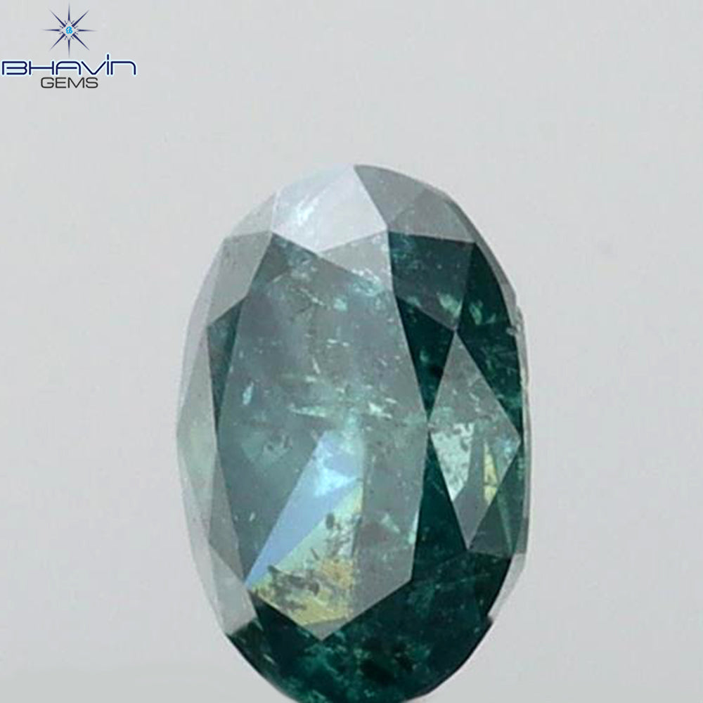 0.51 CT オーバル シェイプ ナチュラル ダイヤモンド グリーン カラー SI1 クラリティ (6.05 MM)