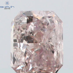 0.13 CT Radiant Shape Natural Diamond Pink Color SI2 Clarity (2.98 MM)