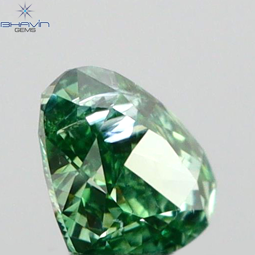 0.12 CT Heart Shape Natural Diamond Green Color SI2 Clarity (3.78 MM)