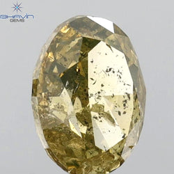 1.02 CT Oval Shape Natural Diamond Brown Yellow Color I3 Clarity (6.62 MM)
